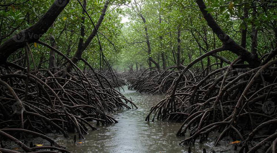 Indonesia mangrove root system (Photo Credit : Vecteezy)